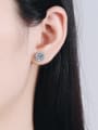 thumb 925 Sterling Silver Moissanite Geometric Dainty Cluster Earring 1