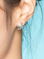 thumb 925 Sterling Silver Rhinestone Sea  Star Cute Stud Earring 1