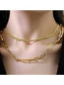 thumb Brass Hollow Geometric chain  Ethnic  Folding Chain Necklace 3