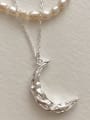 thumb 925 Sterling Silver Irregular Moon Vintage Necklace 0