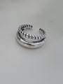 thumb 925 Sterling Silver Vintage Double Woven  Free Size Ring 0