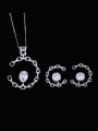 thumb Brass Cubic Zirconia Luxury Oval Earring and Necklace Set 3