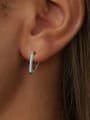 thumb 925 Sterling Silver Turquoise Triangle Trend Huggie Earring 1