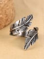 thumb Stainless steel Feather Vintage Band Ring 0