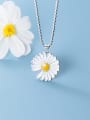 thumb 925 Sterling Silver Bead Chain Silicone Flower Necklace 1