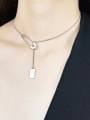 thumb Stainless steel Geometric  Tassel Minimalist Lariat Necklace 1