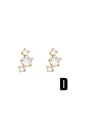 thumb Brass Cubic Zirconia Star Dainty Stud Earring 4