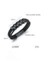 thumb Stainless steel Artificial Leather Weave Hip Hop Handmade Weave Bracelet 3