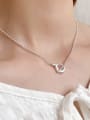 thumb 925 Sterling Silver Bead Chain Geometric Pendant Vintage Lariat Necklace 1
