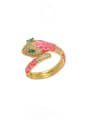 thumb Brass Enamel Cubic Zirconia Snake Hip Hop Band Ring 1