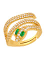 thumb Brass Cubic Zirconia Snake Luxury Stackable Ring 2