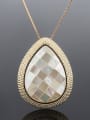 thumb Copper Vintage Mosaic shell Shell Water Drop Pendant  Necklace 2