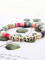 thumb Stainless steel Multi Color Polymer Clay Letter Bohemia Stretch Bracelet 1