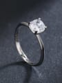 thumb 925 Sterling Silver Cubic Zirconia Square Dainty Band Ring 2