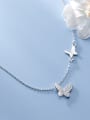 thumb 925 Sterling Silver Rhinestone Butterfly Minimalist Necklace 0