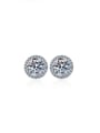 thumb 925 Sterling Silver Moissanite Geometric Dainty Cluster Earring 0