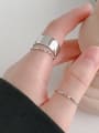 thumb 925 Sterling Silver Minimalist Wave Open Knuckle Ring 3