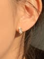 thumb 925 Sterling Silver Cubic Zirconia Geometric Vintage Huggie Earring 1