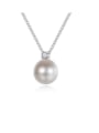 thumb Copper Imitation Pearl White Necklace 0