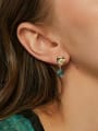 thumb Brass Natural Stone Geometric Minimalist Drop Earring 1