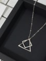 thumb 925 Sterling Silver Geometric triangle square Necklace 1