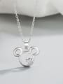 thumb 925 Sterling Silver Rhinestone Mouse Minimalist Necklace 3