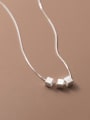 thumb 925 Sterling Silver Smooth Square Minimalist Necklace 2