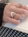 thumb 925 Sterling Silver Geometric Vintage Big Wave Stackable Ring 1
