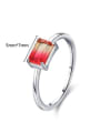 thumb 925 Sterling Silver Tourmaline Rectangle Classic Band Ring 3