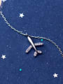 thumb 925 Sterling Silver Rhinestone  Minimalist Fashion diamond plane pendant Necklace 3