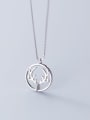 thumb 925 Sterling Silver Simple Round  antlers  Necklace 0