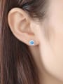 thumb 925 Sterling Silver Opal Flower Classic Stud Earring 1
