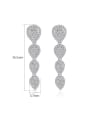 thumb Brass Cubic Zirconia Heart Luxury  Long Cluster Earring 3