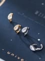 thumb 925 Sterling Silver Cubic Zirconia Water Drop Minimalist Huggie Earring 1