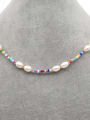 thumb Stainless steel Freshwater Pearl Multi Color Irregular Bohemia Necklace 2