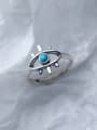 thumb 925 Sterling Silver Turquoise Evil Eye Vintage Band Ring 0
