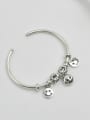 thumb Vintage Sterling Silver With Platinum Plated Fashion Smooth Smiley Bangles 4