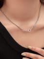 thumb 925 Sterling Silver Geometric Vintage Asymmetrical  Chain  Necklace 2
