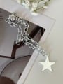 thumb 925 Sterling Silver Star Vintage Hollow Chain Link Bracelet 0