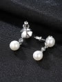 thumb 925 Sterling Silver Freshwater Pearl White Flower Trend Drop Earring 2