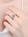 thumb 925 Sterling Silver Moissanite Heart Dainty Band Ring 1