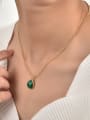 thumb Brass Malchite Water Drop Vintage Necklace 1