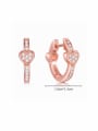 thumb 925 Sterling Silver Cubic Zirconia Heart Minimalist Huggie Earring 1