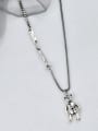 thumb Vintage Sterling Silver With Antique Silver Plated Cute Little Bear Necklaces 3