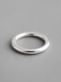 thumb 925 Sterling Silver With Platinum Plated Simplistic Round Band Rings 4