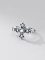 thumb 925 Sterling Silver Cubic Zirconia Cross Vintage Band Ring 4