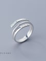 thumb 925 Sterling Silver  Minimalist Three-layer line  Free Size Ring 0