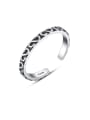 thumb 925 Sterling Silver Irish Vintage s letter pattern blacking process Band Ring 0