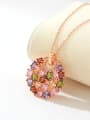 thumb Brass Cubic Zirconia Multi Color Geometric Dainty Necklace 1