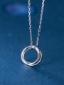 thumb 925 Sterling Silver Simple  multi-layer circle round Necklace 1